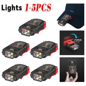 Portable LED Sensor Headlamp Super Bright Waterproof Hat Clip