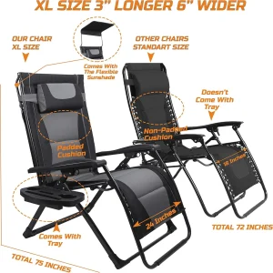 XXL Oversize Zero Gravity Reclining Camping Chair