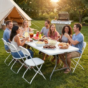 JHK 4/6/8 FT Portable Folding Table
