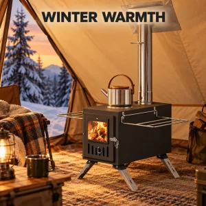 Portable Wood-Burning Camping Tent Stove