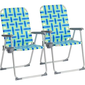 VINGLI 2Pack Aluminum Folding Patio Chairs
